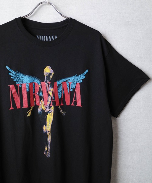 ROCK-OFF（ロックオフ）の「【ROCK-OFF】【3】NIRVANA ANGELIC T-SHIRTS（Tシャツ/カットソー・メンズ・ブラック/ホワイト・X-LARGE/LARGE/MEDIUM）」の2枚目の写真