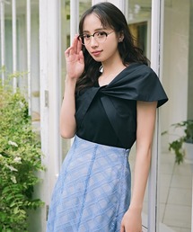 異素材ツイストディテールプルオーバー