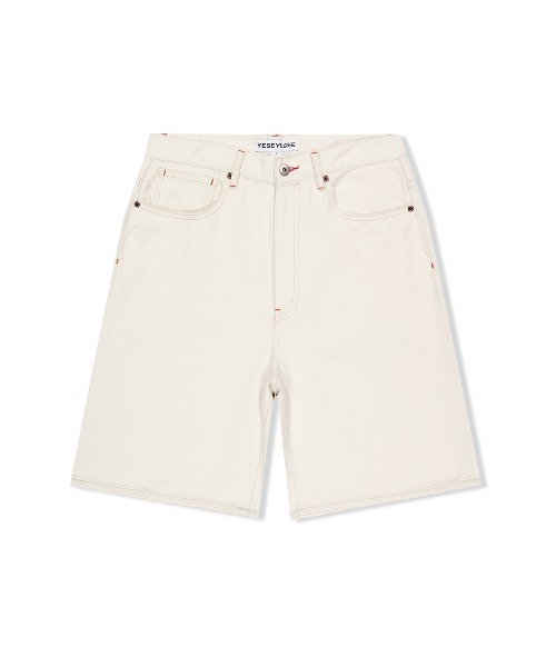 YESEYESEE(イエスアイシー)の「Basal 5 Pockets Denim Shorts(デニムパンツ・メンズ・ダークインディゴブルー/クリーム/ライトブルー・S/M/L/XL)」の2枚目の写真