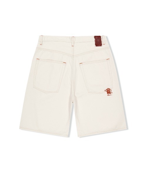 YESEYESEE(イエスアイシー)の「Basal 5 Pockets Denim Shorts(デニムパンツ・メンズ・ダークインディゴブルー/クリーム/ライトブルー・S/M/L/XL)」の4枚目の写真