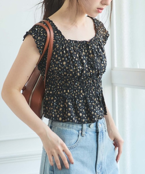 archives（アルシーヴ）の「花柄シャーリングオフショルブラウス（シャツ/ブラウス・レディース・アイボリー/ブラック/イエロー・MEDIUM）」の3枚目の写真