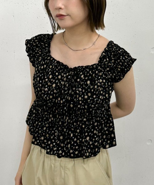 archives（アルシーヴ）の「花柄シャーリングオフショルブラウス（シャツ/ブラウス・レディース・アイボリー/ブラック/イエロー・MEDIUM）」の18枚目の写真