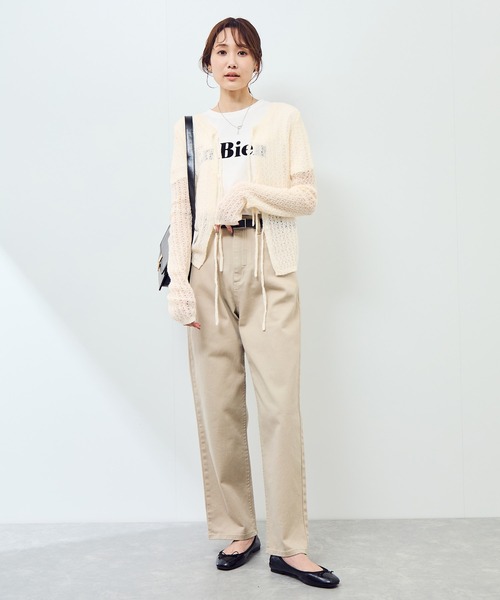 ROPE' PICNIC(ロペピクニック)の「レース編みメッシュニットカーディガン(カーディガン/ボレロ・レディース・ベージュ系その他/ダークブラウン/キナリ・FREE)」の4枚目の写真