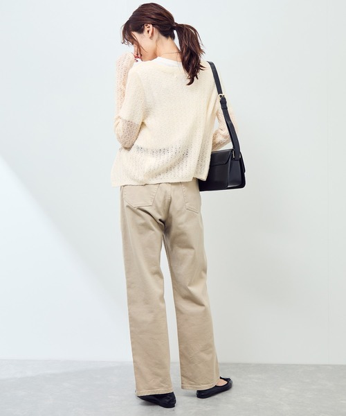 ROPE' PICNIC(ロペピクニック)の「レース編みメッシュニットカーディガン(カーディガン/ボレロ・レディース・ベージュ系その他/ダークブラウン/キナリ・FREE)」の7枚目の写真