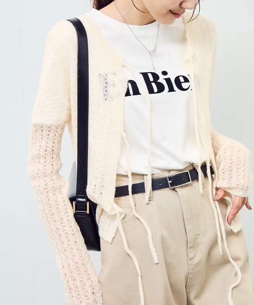 ROPE' PICNIC(ロペピクニック)の「レース編みメッシュニットカーディガン(カーディガン/ボレロ・レディース・ベージュ系その他/ダークブラウン/キナリ・FREE)」の9枚目の写真