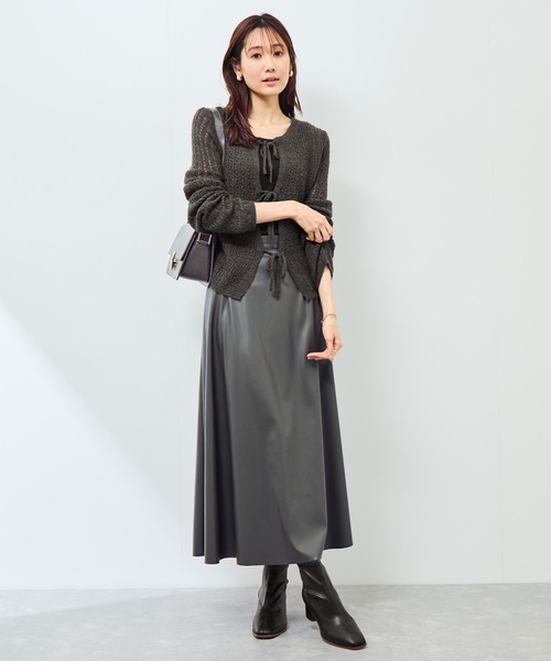 ROPE' PICNIC(ロペピクニック)の「レース編みメッシュニットカーディガン(カーディガン/ボレロ・レディース・ベージュ系その他/ダークブラウン/キナリ・FREE)」の11枚目の写真