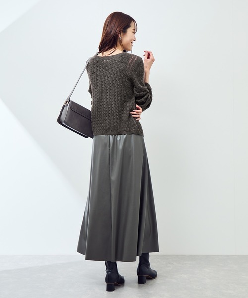 ROPE' PICNIC(ロペピクニック)の「レース編みメッシュニットカーディガン(カーディガン/ボレロ・レディース・ベージュ系その他/ダークブラウン/キナリ・FREE)」の14枚目の写真