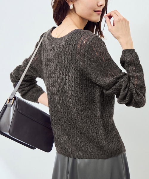 ROPE' PICNIC(ロペピクニック)の「レース編みメッシュニットカーディガン(カーディガン/ボレロ・レディース・ベージュ系その他/ダークブラウン/キナリ・FREE)」の18枚目の写真