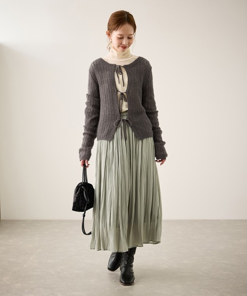 セール】レース編みメッシュニットカーディガン（カーディガン/ボレロ