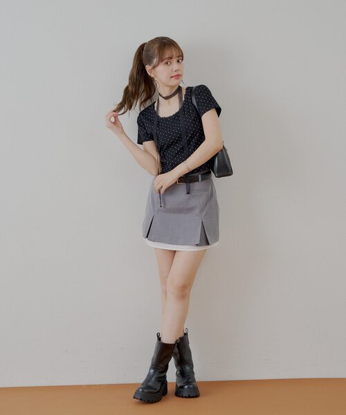 Chico(チコ)の「ドットプリントレースチョーカー付Tシャツ(Tシャツ/カットソー・レディース・ホワイト/ブラウン/ブラック/グレー・FREE)」の18枚目の写真