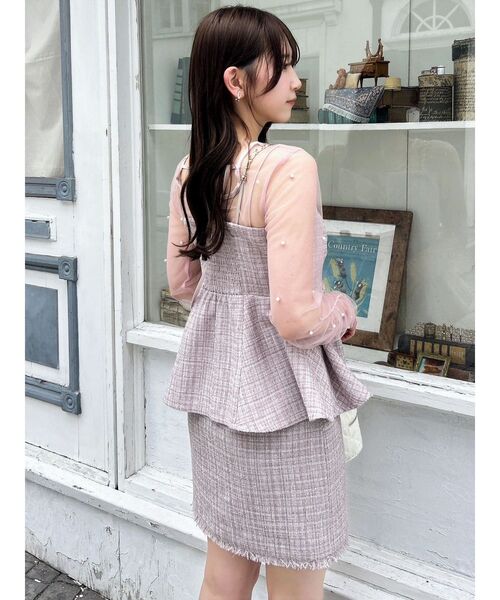 dazzlin（ダズリン）の「ツイードツイストビスチェ（タンクトップ・レディース・ピンク/アイボリー/ブラック・FREE）」の20枚目の写真