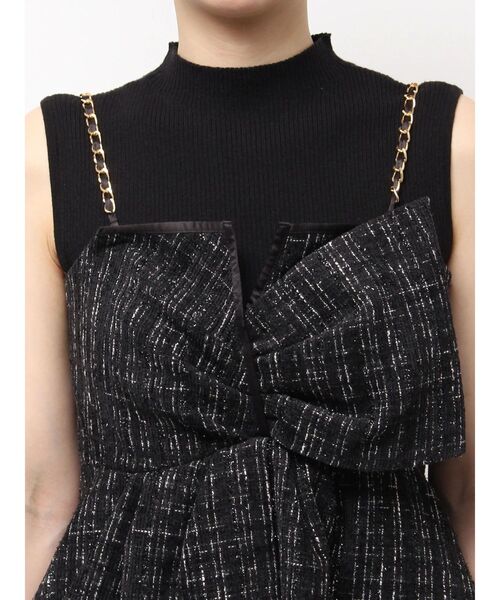 新品タグ付き♡ミストレアス♡コンパクトツイードビスチェ♡ブラック whyto ホワイト ネップ ツイード ビスチェ “nep tweed bustier