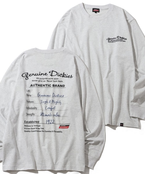 Dickies(ディッキーズ)の「【GENUINE DICKIES/ジェニュインディッキーズ】アートワークデザイン ロングスリーブTシャツ(Tシャツ/カットソー・メンズ・ダークブルー/ブラック/ホワイト/アッシュグレー・XL/M/L)」の3枚目の写真