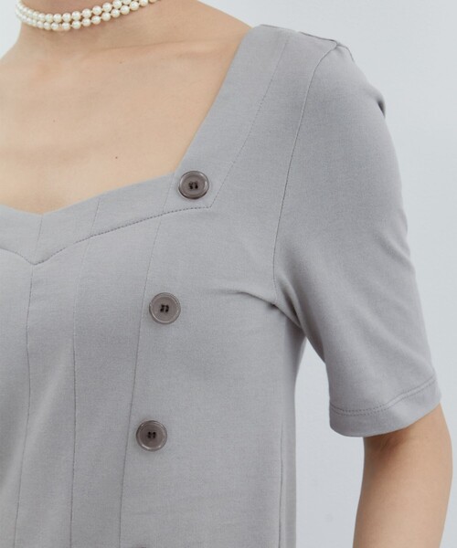 YOHEI OHNO（ヨウヘイオオノ）の「【YOHEI OHNO/ヨウヘイオオノ】《STUDIOUS別注》Stomacher Tshirt/カットソー/Tシャツ（Tシャツ/カットソー・レディース・ブラック/グレー・36）」の4枚目の写真