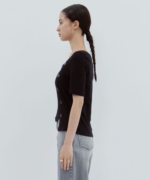 YOHEI OHNO（ヨウヘイオオノ）の「【YOHEI OHNO/ヨウヘイオオノ】《STUDIOUS別注》Stomacher Tshirt/カットソー/Tシャツ（Tシャツ/カットソー・レディース・ブラック/グレー・36）」の17枚目の写真