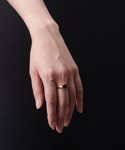 限定値下Fauvirame Black Spinel Square Ring9号 Black Spinel Square Ring（リング）｜Fauvirame（フォーヴィ