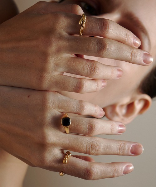 Fauvirame Black Spinel Square Ring 13号 Black Spinel Square Ring/Silver | Fauvirame | フォーヴィ