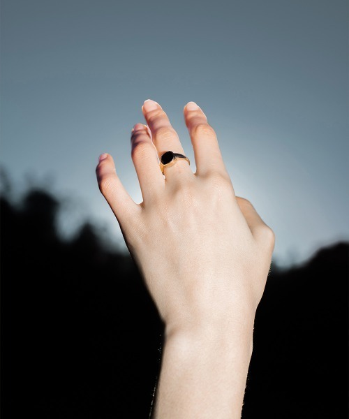 Fauvirame Black Spinel Square Ring 13号 Black Spinel Square Ring（ネックレス）｜Fauvirame（フォー