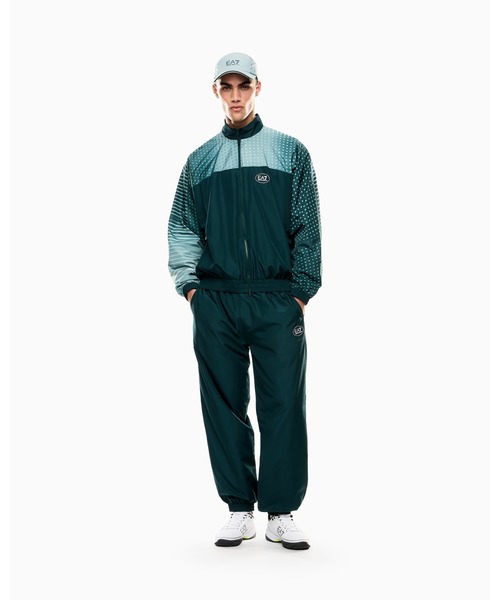 EMPORIO ARMANI EA7(エンポリオアルマーニイーエーセブン)の「【エンポリオ アルマーニ EA7】Tennis Pro トラックスーツ VENTUS7テクニカルファブリック プリント(セットアップ・メンズ・ネイビー/ブルーグリーン・X-SMALL/X-LARGE/SMALL/MEDIUM/LARGE)」の2枚目の写真
