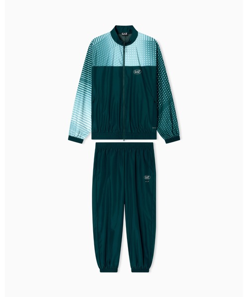 EMPORIO ARMANI EA7(エンポリオアルマーニイーエーセブン)の「【エンポリオ アルマーニ EA7】Tennis Pro トラックスーツ VENTUS7テクニカルファブリック プリント(セットアップ・メンズ・ネイビー/ブルーグリーン・X-SMALL/X-LARGE/SMALL/MEDIUM/LARGE)」の7枚目の写真