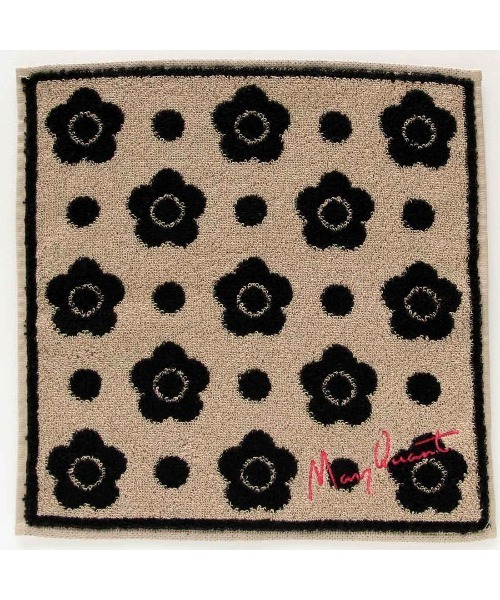 MARY QUANT（マリークワント）の「MARY QUANT タオル S <デイジー＆ドット>（ハンカチ/ハンドタオル・レディース・ベージュ/ブラック・FREE）」の4枚目の写真