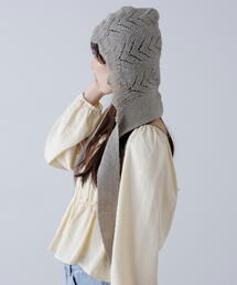 FREE'S MART（フリーズマート）の「◆透かし編みﾌｰﾄﾞﾏﾌﾗｰ（ニットキャップ/ビーニー）」