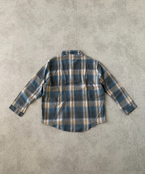 SHEPP（シープ）の「ルーズシルエット チェックシャツ 長袖 / 10色展開（シャツ/ブラウス・レディース・ブラック/アイボリー/グレー/ブルー/ブラウン/グリーン/ライトブルー/ネイビー/ベージュ/ピンク・S/M）」の12枚目の写真