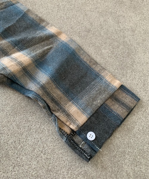 SHEPP（シープ）の「ルーズシルエット チェックシャツ 長袖 / 10色展開（シャツ/ブラウス・レディース・ブラック/アイボリー/グレー/ブルー/ブラウン/グリーン/ライトブルー/ネイビー/ベージュ/ピンク・S/M）」の14枚目の写真