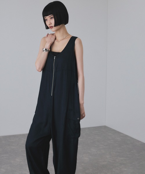 slow様アダムエロペ　クロスミリタリーオールインワン　ネイビー　新品　38 ピグメントクロスミリタリーオールインワン（つなぎ