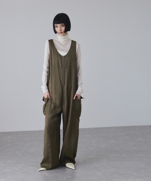 slow様アダムエロペ　クロスミリタリーオールインワン　ネイビー　新品　38 ADAM ET ROPE'｜アダムエロペのつなぎ/オールインワン（ブルー