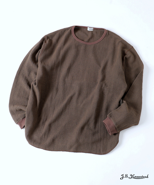 JOURNAL STANDARD J.S HOMESTEAD（ジャーナルスタンダードホームステッド）の「J.S.Homestead /  レノ メッシュ ファブリック ロンT（Tシャツ/カットソー・メンズ・マスタード/アイボリー/ブラック/ブラウン・LARGE/MEDIUM）」の3枚目の写真