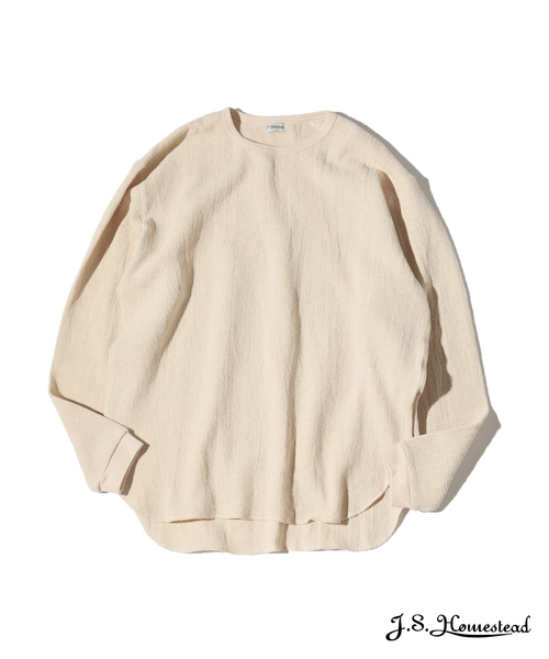 JOURNAL STANDARD J.S HOMESTEAD（ジャーナルスタンダードホームステッド）の「J.S.Homestead /  レノ メッシュ ファブリック ロンT（Tシャツ/カットソー・メンズ・マスタード/アイボリー/ブラック/ブラウン・LARGE/MEDIUM）」の2枚目の写真