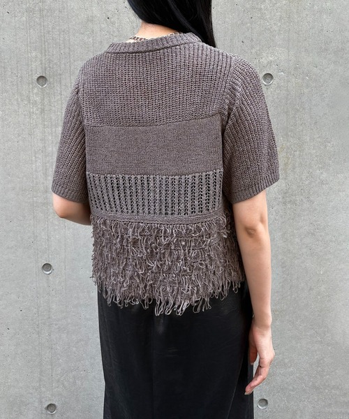 &g'aime（アンジェム）の「【&g'aime】ループMIX配色ニット　Loop Blend Color Knit（ニット/セーター・レディース・ブラック/モカ/ホワイト・FREE）」の9枚目の写真