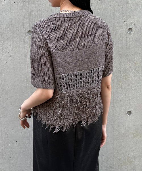 &g'aime（アンジェム）の「【&g'aime】ループMIX配色ニット　Loop Blend Color Knit（ニット/セーター・レディース・ブラック/モカ/ホワイト・FREE）」の10枚目の写真