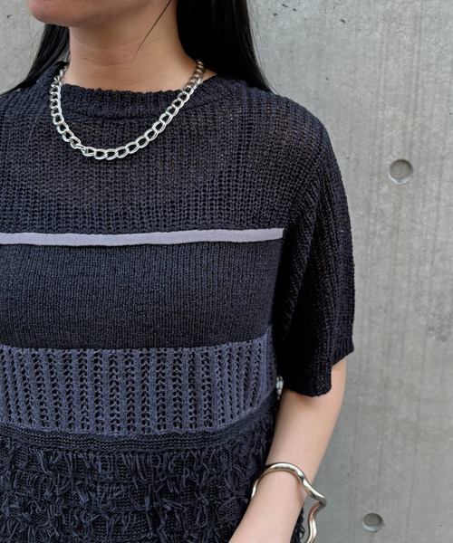 &g'aime（アンジェム）の「【&g'aime】ループMIX配色ニット　Loop Blend Color Knit（ニット/セーター・レディース・ブラック/モカ/ホワイト・FREE）」の17枚目の写真