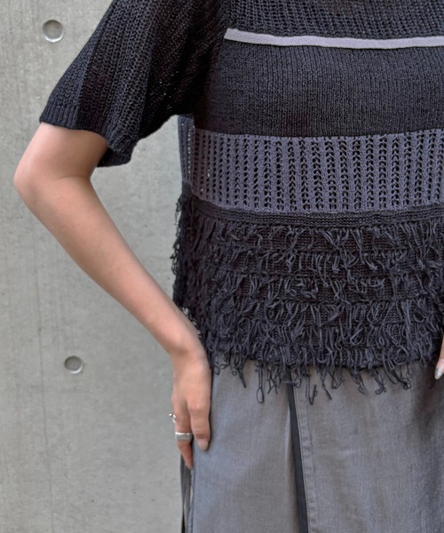 &g'aime（アンジェム）の「【&g'aime】ループMIX配色ニット　Loop Blend Color Knit（ニット/セーター・レディース・ブラック/モカ/ホワイト・FREE）」の18枚目の写真