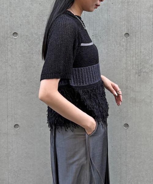 &g'aime（アンジェム）の「【&g'aime】ループMIX配色ニット　Loop Blend Color Knit（ニット/セーター・レディース・ブラック/モカ/ホワイト・FREE）」の19枚目の写真