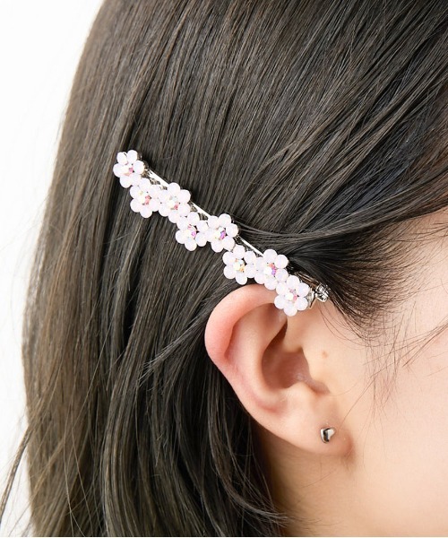 Casselini（キャセリーニ）の「Casselini(キャセリーニ)フラワービジューバレッタ（バレッタ/ヘアクリップ・レディース・ブラック/ブルー/ホワイト/ピンク・FREE）」の2枚目の写真