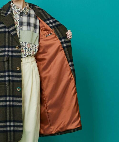 FRAPBOIS（フラボア）の「モッサコート（チェスターコート・レディース・カーキ/ブラック・1/2）」の9枚目の写真