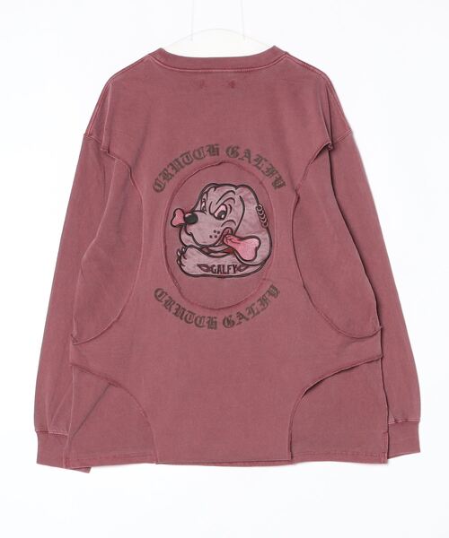GALFY（ガルフィー）の「【GALFY/ガルフィー】穴の向こうにわんちゃんロンTee（Tシャツ/カットソー・メンズ・パープル/レッド/スミクロ・XL/L/M）」の20枚目の写真