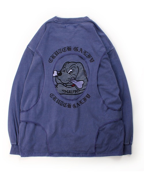 GALFY（ガルフィー）の「【GALFY/ガルフィー】穴の向こうにわんちゃんロンTee（Tシャツ/カットソー・メンズ・パープル/レッド/スミクロ・XL/L/M）」の8枚目の写真