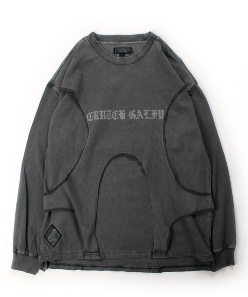 GALFY（ガルフィー）の「【GALFY/ガルフィー】穴の向こうにわんちゃんロンTee（Tシャツ/カットソー・メンズ・パープル/レッド/スミクロ・XL/L/M）」の4枚目の写真