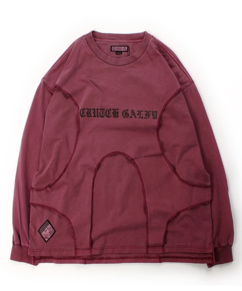 GALFY（ガルフィー）の「【GALFY/ガルフィー】穴の向こうにわんちゃんロンTee（Tシャツ/カットソー・メンズ・パープル/レッド/スミクロ・XL/L/M）」の6枚目の写真