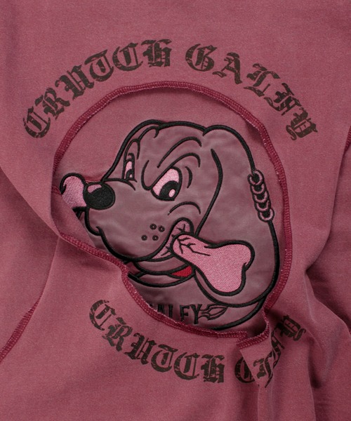 GALFY（ガルフィー）の「【GALFY/ガルフィー】穴の向こうにわんちゃんロンTee（Tシャツ/カットソー・メンズ・パープル/レッド/スミクロ・XL/L/M）」の14枚目の写真