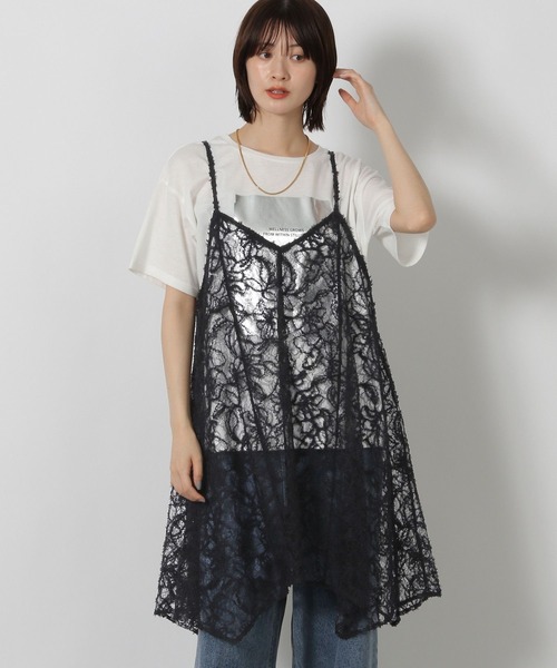 LAKOLE（ラコレ）の「2WAY起毛レースキャミワンピース / 592584（チュニック・レディース・ブラック/ブラウン/アイボリー・FREE）」の7枚目の写真