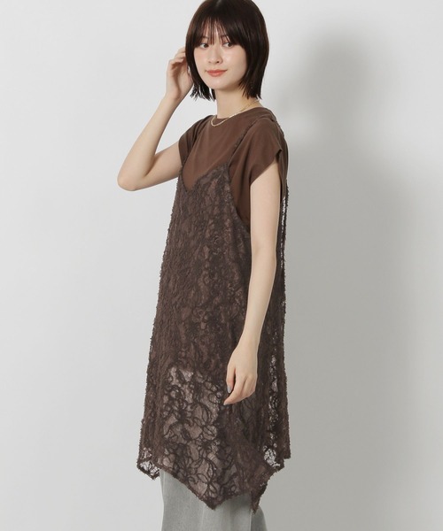 LAKOLE（ラコレ）の「2WAY起毛レースキャミワンピース / 592584（チュニック・レディース・ブラック/ブラウン/アイボリー・FREE）」の13枚目の写真