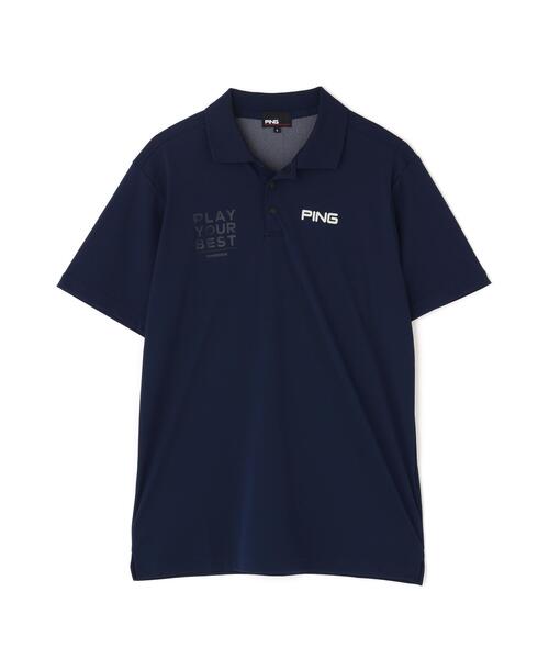 【ネイビー】サライテック半袖ポロシャツ <EARLY AUTUMN> (MENS) セール】【PING APPAREL】サライテック半袖ポロシャツ ＜EARLY AUTUMN