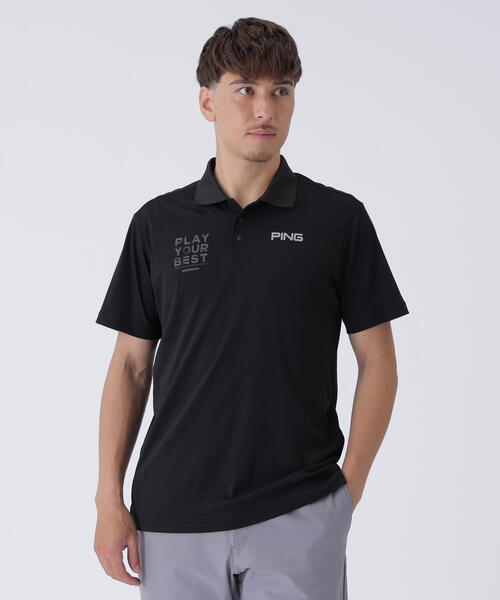 【ブラック】サライテック半袖ポロシャツ <EARLY AUTUMN> (MENS) セール】【PING APPAREL】サライテック半袖ポロシャツ ＜EARLY AUTUMN