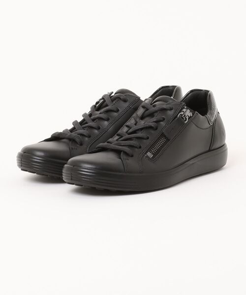 ECCO（エコー）の「快適フィット SOFT 7 サイドジップスニーカー しなやか上質カウレザー 本革（スニーカー・レディース・ブラック・36/37/38/39/35/40）」の5枚目の写真