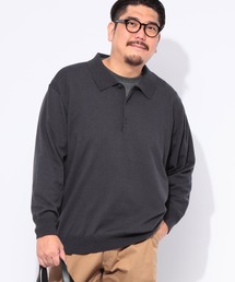 ニット メンズ 大きいサイズ ふわかる 12G 天竺編み ウォッシャブル 襟付き ニットポロ セーター B&T CLUB (ビーアンドティークラブ)